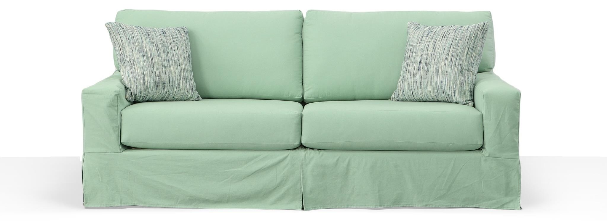 Down slipcovered sofa store